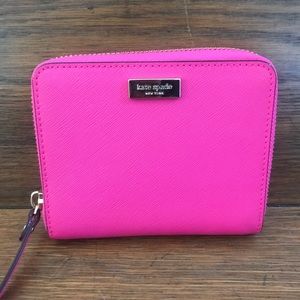 Kate space small wallet in peony pink